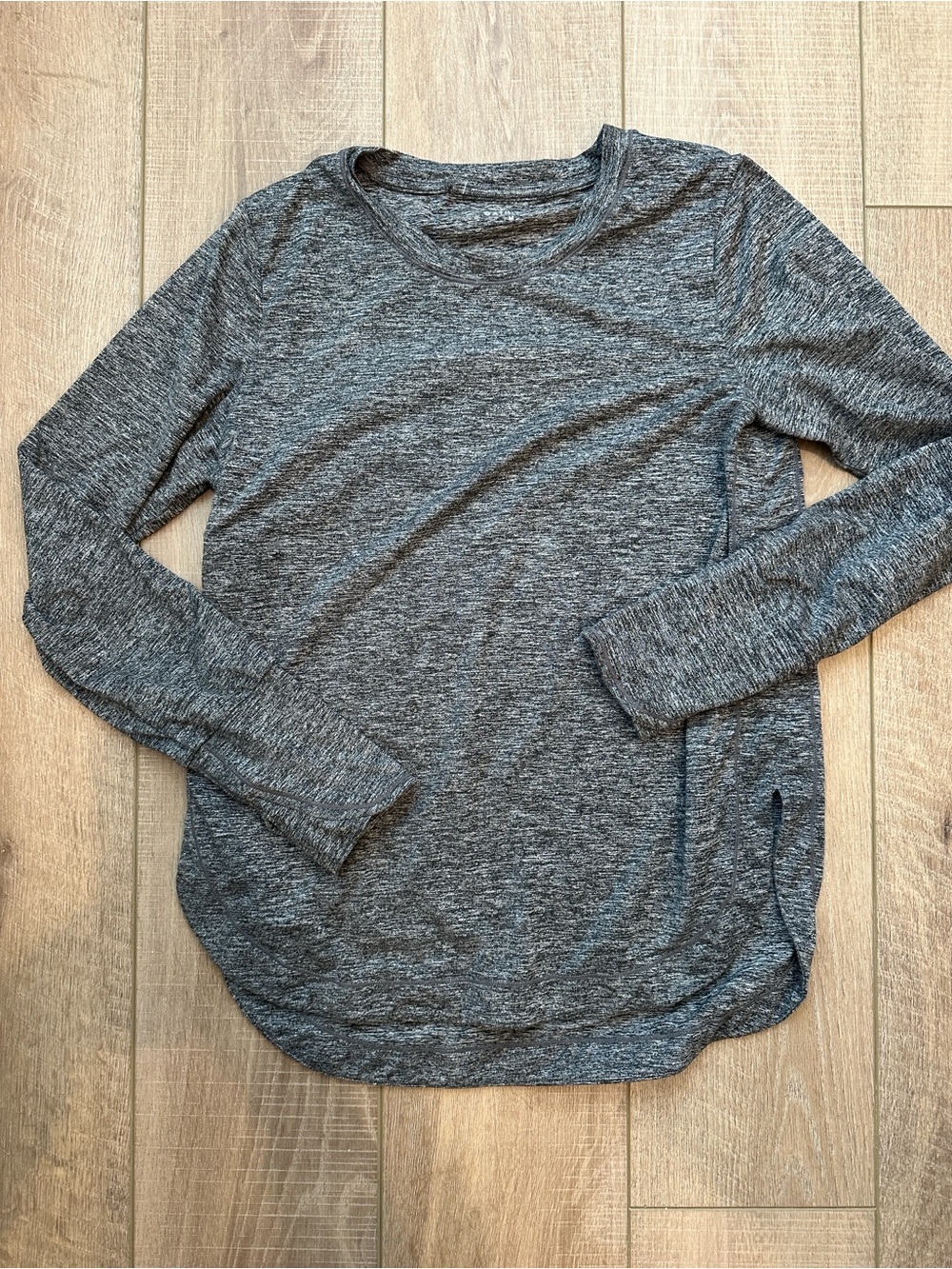Athleta Heathered Charcoal Long Sleeve Tee